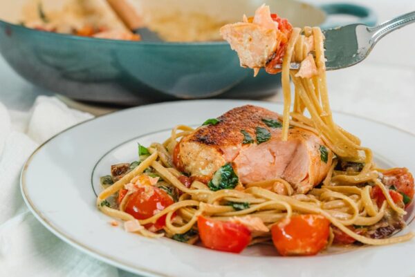 Tuscan-Salmon-Pasta-Healthy